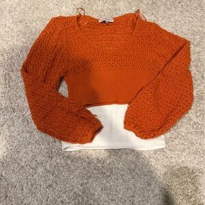 Orange Knit Women's Sweater